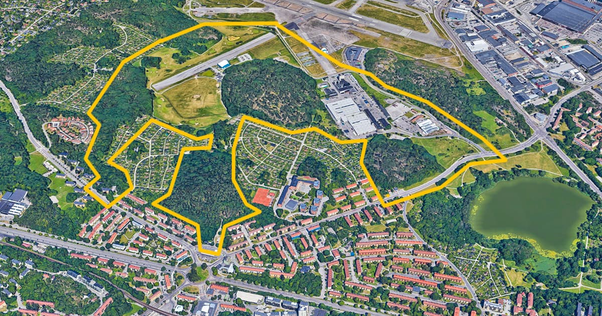 Bromma flygfält, 1 600 bostäder i Riksby..