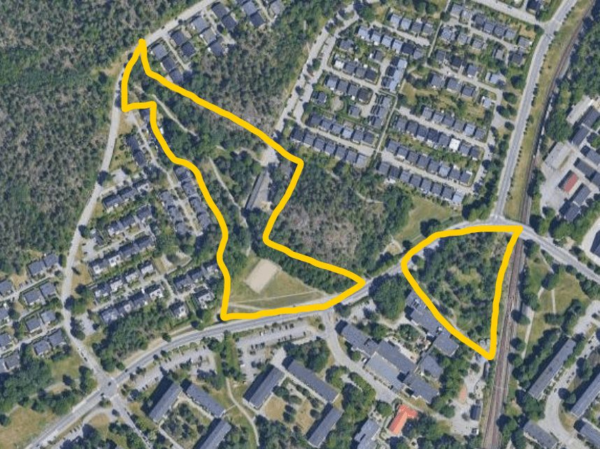 Kråksätrabackens skogsområde i Sätra bebyggs med 45 radhus