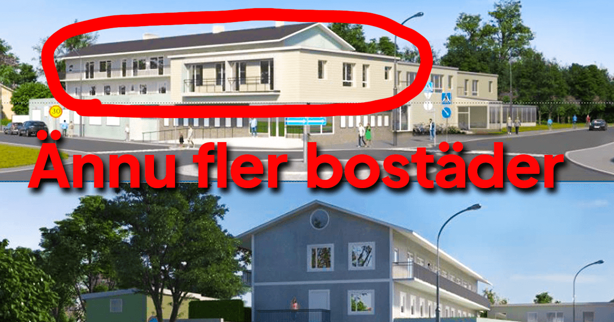 Älvsjö, Långsjö, 8 bostäder och centrum vid korsningen Svartlösavägen och Snöripsvägen.