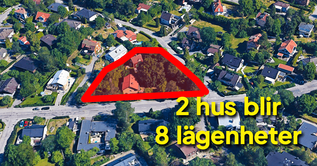 Älvsjö, Herrängen 6 nya bostäder i korsningen Långbrodalsvägen &#8211; Hasselstigen.