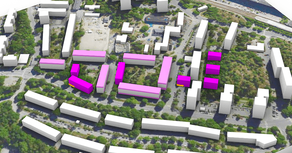 Farsta, 125 bostäder vid Larsbodavägen och Torsbygatan i kvarteren Oxnö 1, Möja 2 och Ingarö 2..