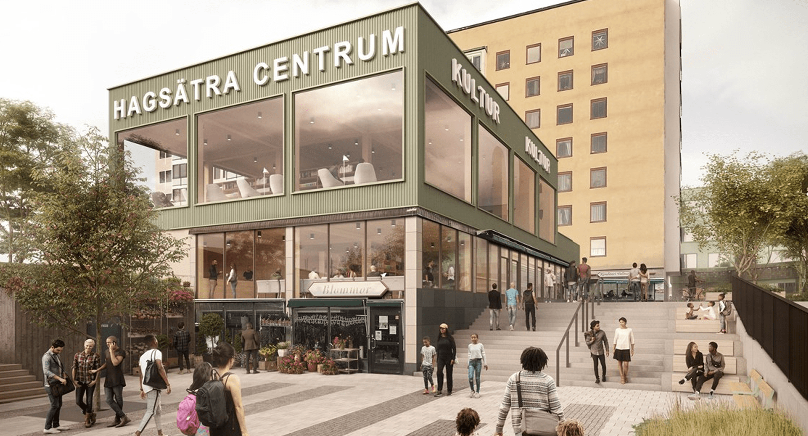 Hagsätra, 470 lägenheter i kvarteret Höstsådden 1 vid Hagsätra centrum..