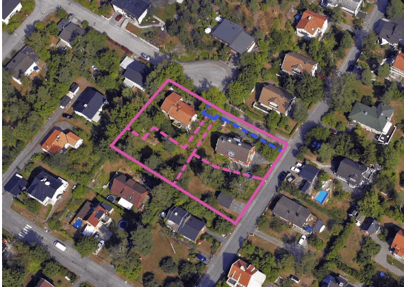 Förtätning av villatomter i  Mälarhöjden