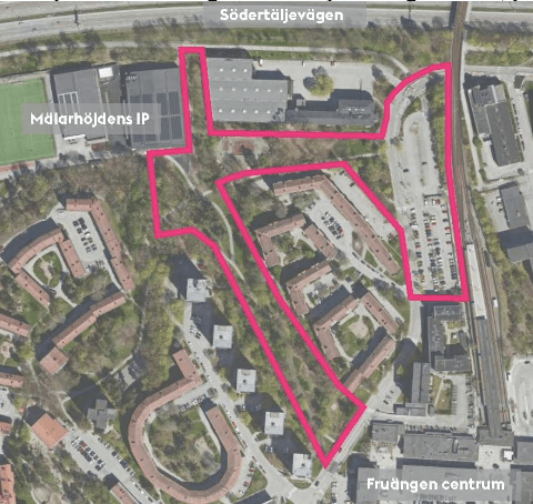 Förtätning med 270 bostäder vid Elsa Brännströms gata, Hanna Paulis gata och Eva Bonniers gata i Fruängen