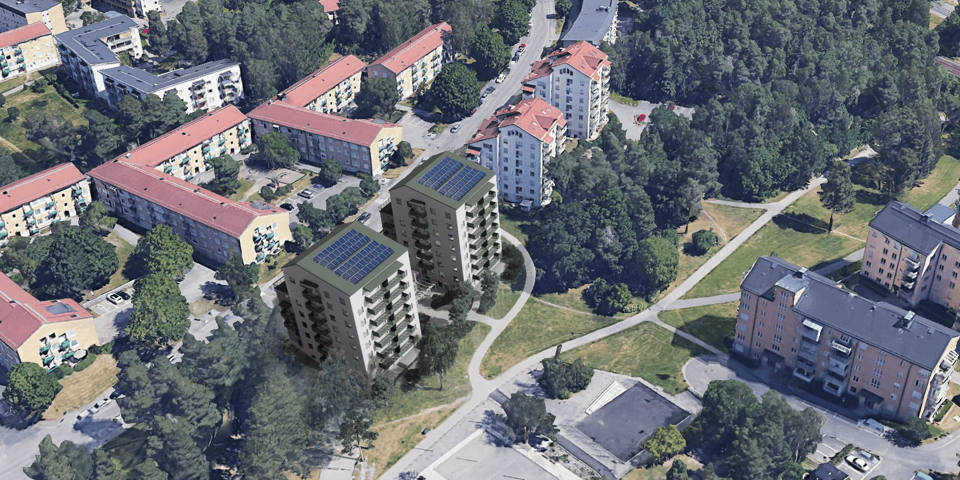 Hässelby, Melonparken bebyggs med två höghus….