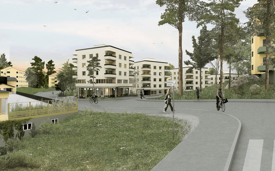 I backen längs Klubbensborgsvägen ner mot Mälarhöjdens båtklubb planeras tio punkthus om fem våningar som ska ge 150 bostäder. Platsen utgörs idag av ett skogsområde för rekreation och ekosystemtjänster.