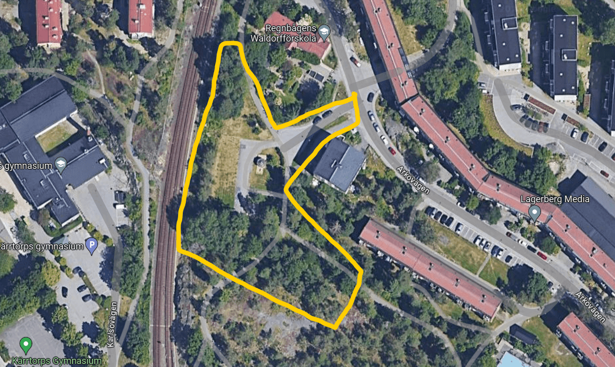 Naturområde vid Arkövägen nära Kärrtorps centrum blir bostäder