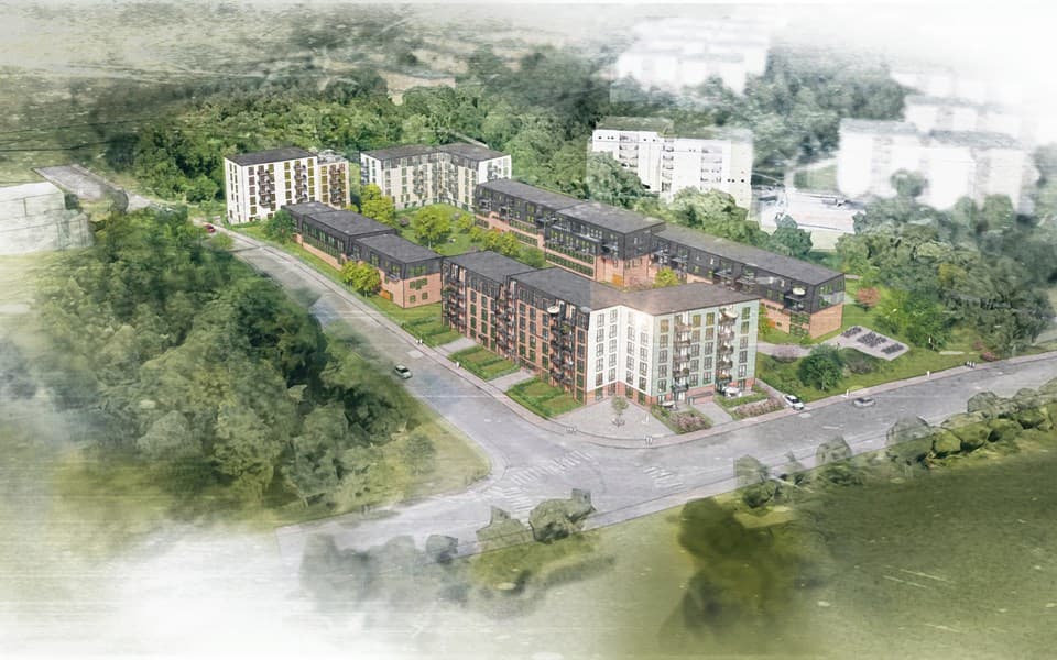 Radhus rivs för bostadskomplex i Vårberg