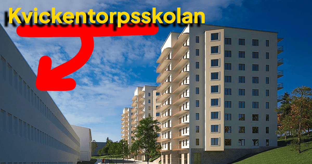 Farsta, 135 bostäder i 10-11 våningshus, skola, förskola vid Lingvägen.