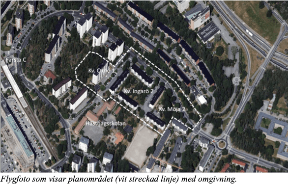 Detaljplanens syfte är att möjliggöra ny bebyggelse med cirka 125 bostäder i Stockholmshus samt om– och tillbyggnad av befintliga bostadshus i centrala Farsta. Ny bebyggelse ska utformas som ett sammanhållet tillägg med ett medvetet förhållningssätt till Farstas kulturhistoriska värde som ABC-stad.