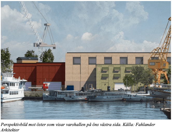 Detaljplanens syfte är att möjliggöra en utveckling av varvsverksamheterna på Beckholmen genom utökad byggrätt. Utfyllnader, kajer och bryggor samt en utvidgning av Gustav V:s docka ingår i planförslaget. Befintlig bebyggelse och park bekräftas och skyddas. Kontoret bedömer att förslaget stärker en vidareutveckling av Stockholms maritima arv och en betydelsefull del av Stockholms infrastruktur