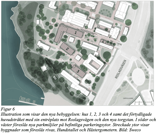Planförslaget syftar till att möjliggöra byggrätter för ca 300 student- och forskarbostäder samt forsknings- och utbildningslokaler. Planläggningen säkerställer även områdets natur- och kulturhistoriska värden samt bekräftar användningen av befintlig bebyggelse genom att skydds- och varsamhetsbestämmelser införs i detaljplanen.