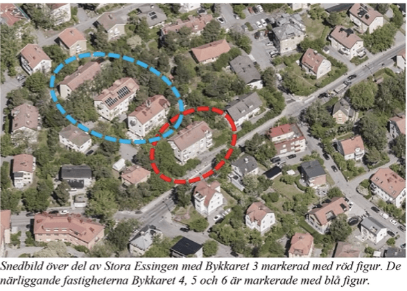 Planen syftar till att möjliggöra en tillbyggnad på ett befintligt lamellhus i tre våningar på fastigheten Bykkaret 3 på Stora Essingen, för att tillskapa nya bostäder.