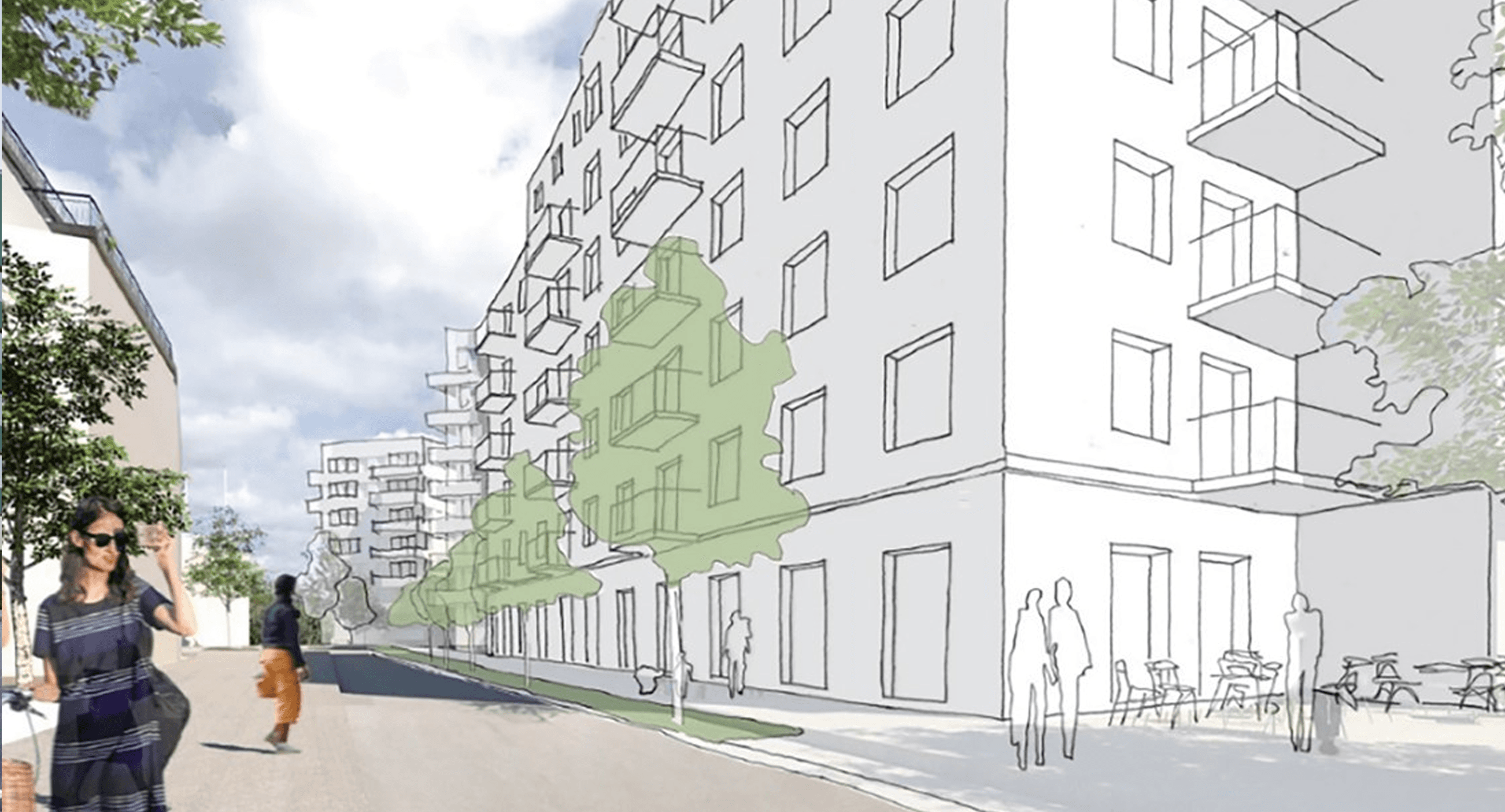 Tillbyggt lägenhetshus vid Badstrandsvägen